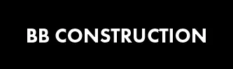 a black and white photo with the words b b construction